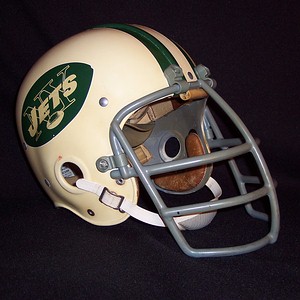 Circa 1968 69 New York Jets Game Worn Husky Helmet Painting by