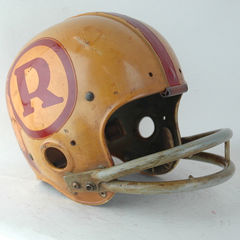 AUTHENTIC WASHINGTON REDSKINS THROWBACK 2 BAR R LOGO RIDDELL MINI HELMET